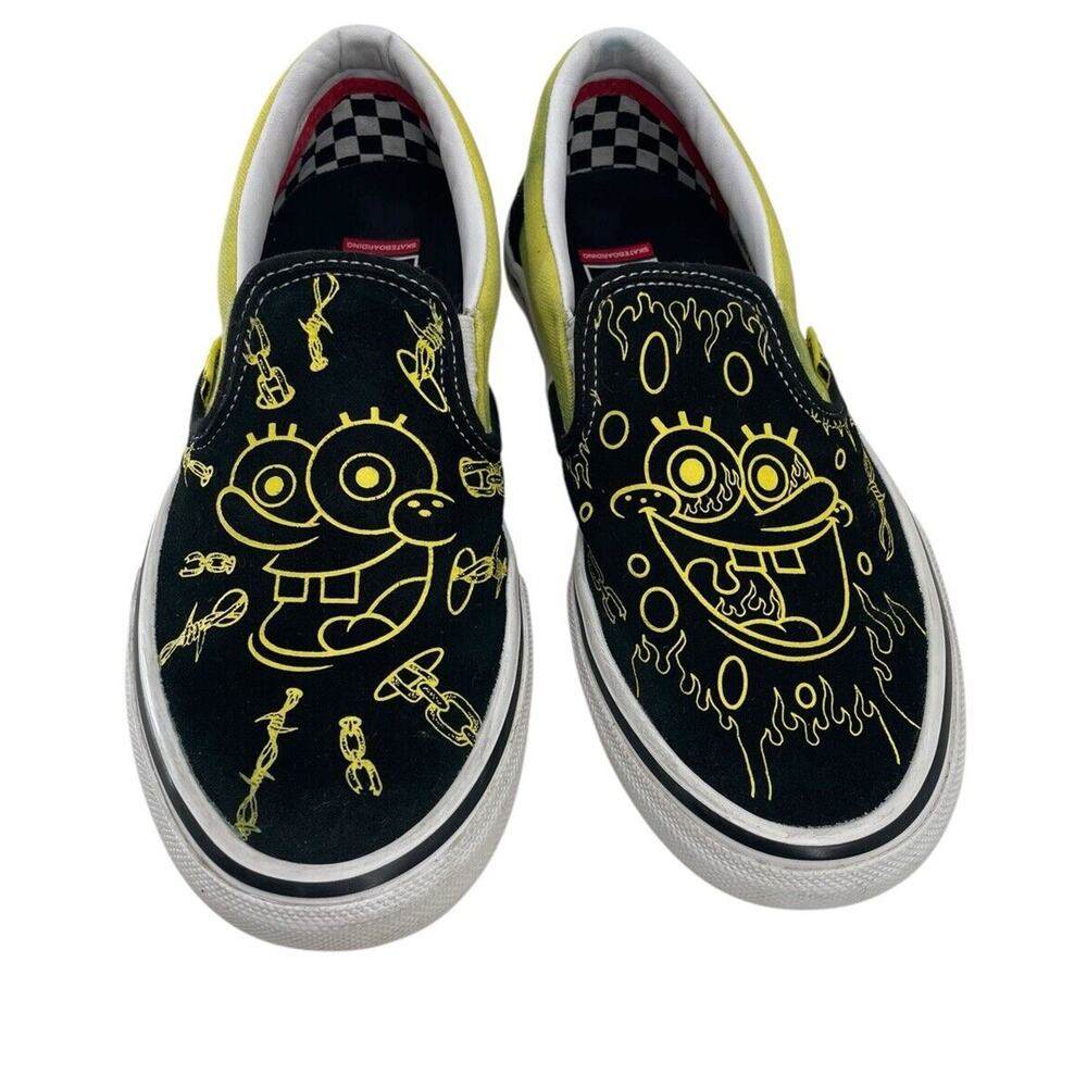 Vans x Spongebob Gigliotti Skate Slip On Shoes Mens US 7 Eu 39 Black Yellow